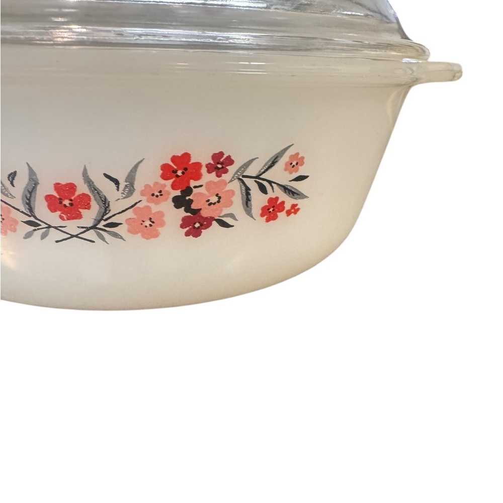 Vintage Fire King Primrose Casserole Dish with Glass Lid Backwards Stamp Mid Cen - Picture 6 of 11